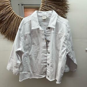 Rafaella weekend white embroidered denim jacket